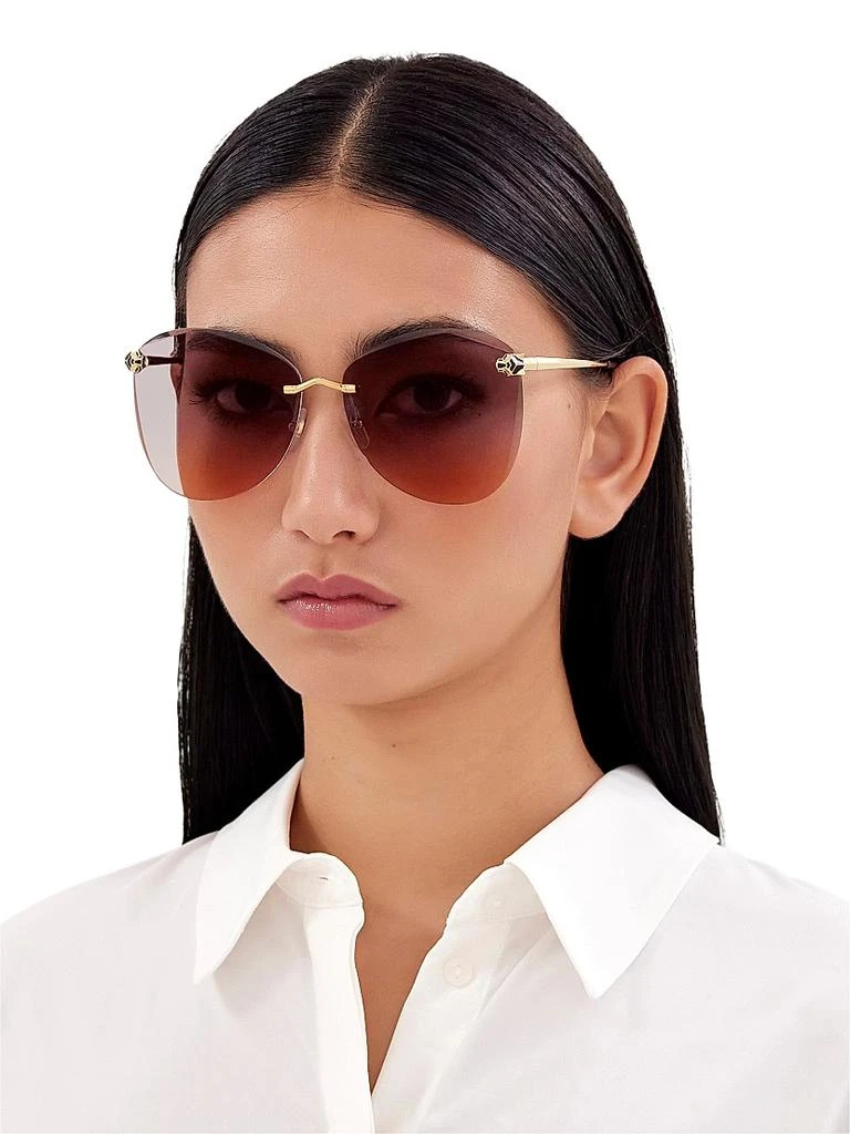 Cartier Panthère Classic 24K-Gold-Plated Butterfly Sunglasses 3