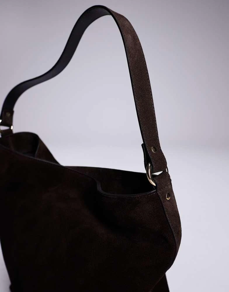 ASOS ASOS DESIGN suede tote bag in chocolate 3
