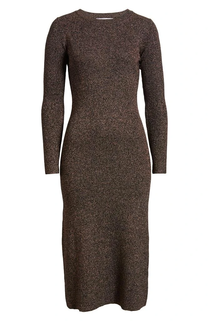 ZOE AND CLAIRE Metallic Long Sleeve Midi Sweater Dress 5