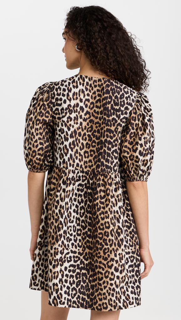 GANNI Cotton Poplin Tie String Mini Dress