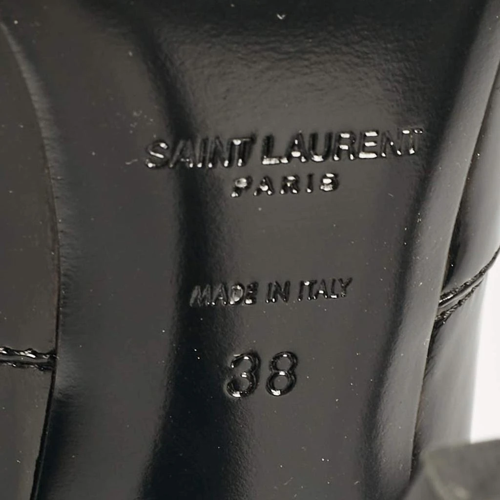 Yves Saint Laurent Saint Laurent Black Patent Leather Thigh High Boots Size 38 15