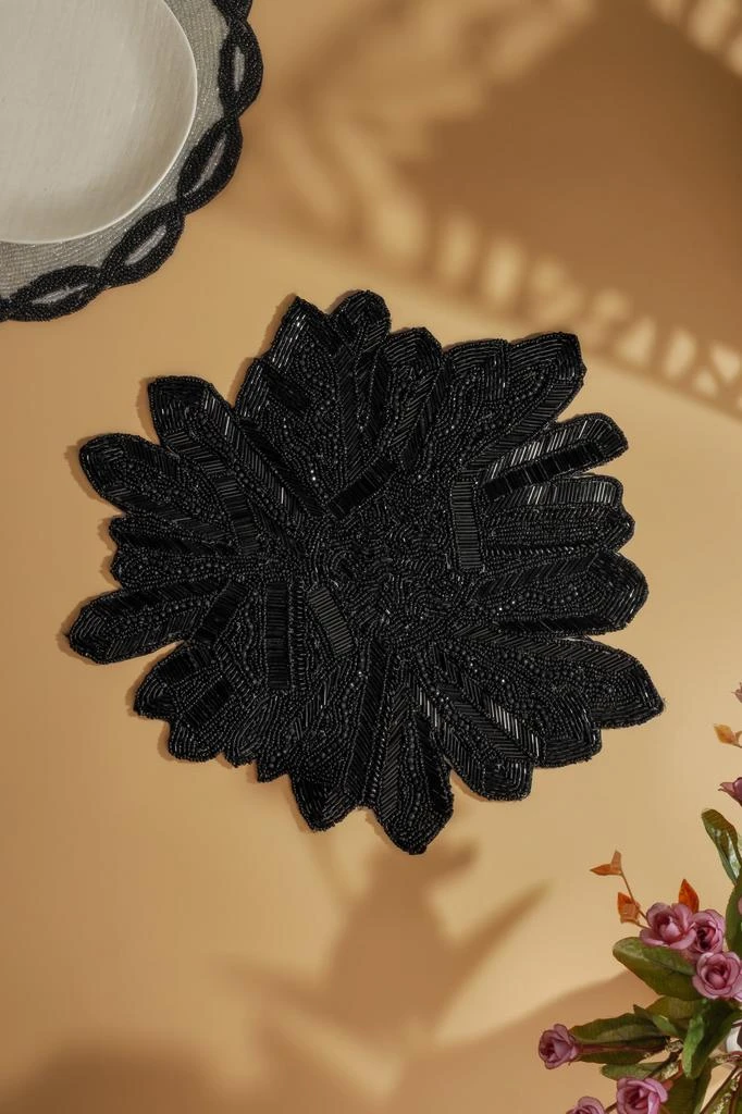 Tiramisu The "Obsidian Bloom" Beaded Charger 2