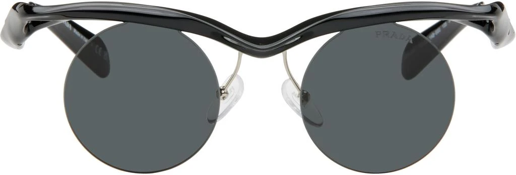 Prada Black Twisted Frame Circle Sunglasses 1