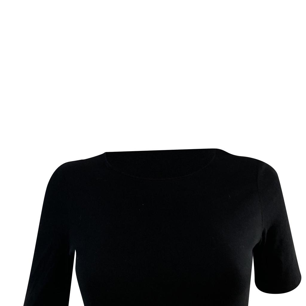 Maje Riplita Midi Dress in Black Polyester