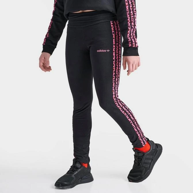 Adidas Girls' adidas Originals Leopard Stripes Leggings 1