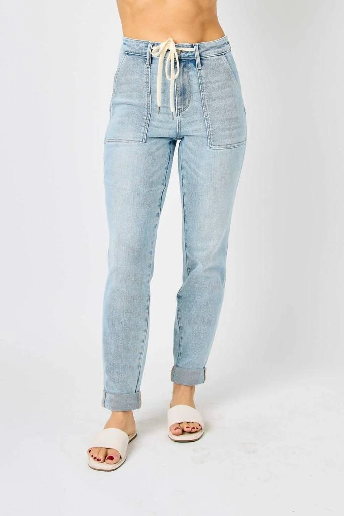 Judy Blue High Waist Double-Cuffed Jogger In Vintage Wash