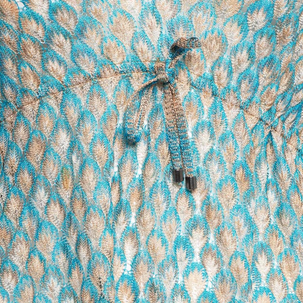 Missoni Mare Missoni Mare Blue Patterned Knit Cover-Up Kaftan Dress S 3