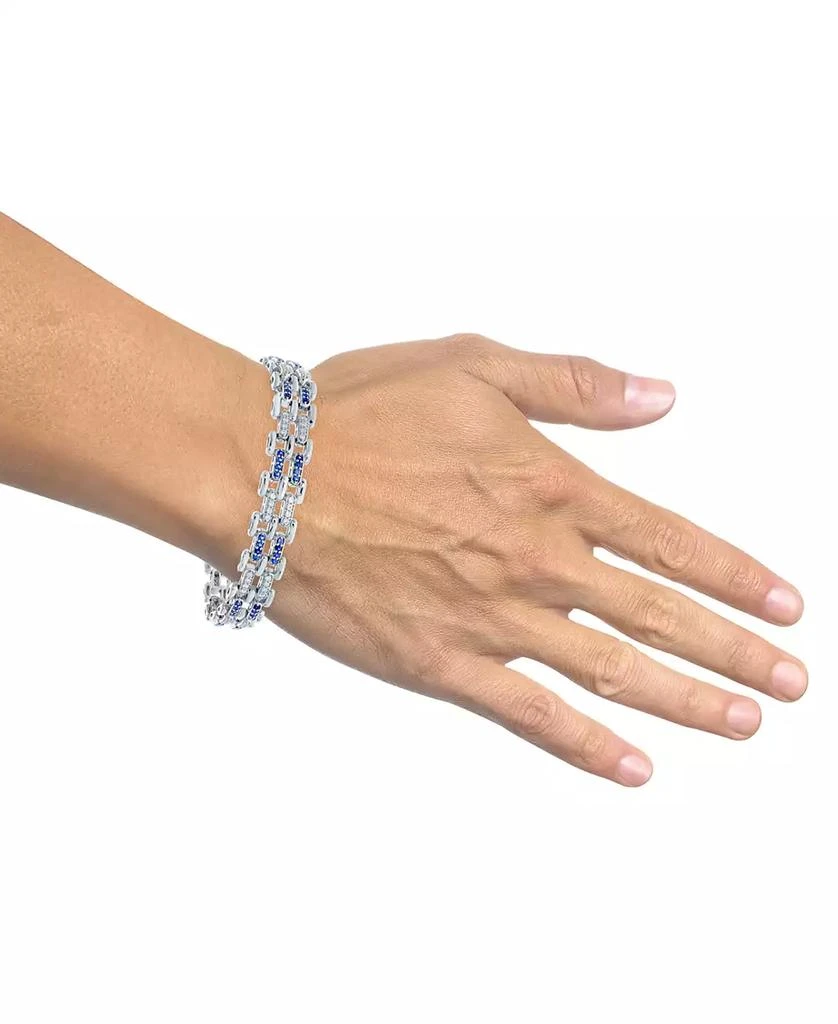 Macy
s Men
s Sapphire (1-3/4 ct. t.w.) 
Diamond (1-1/2 ct. t.w.) Link Bracelet in Sterling Silver 2