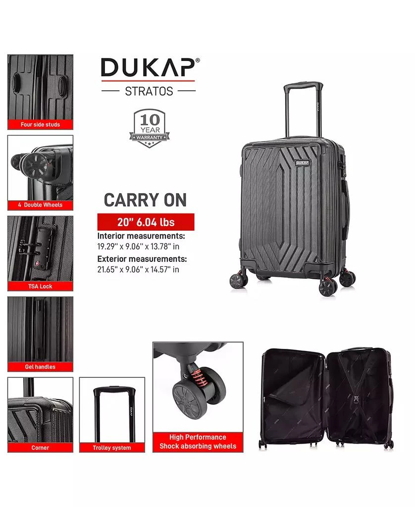 DUKAP Stratos Lightweight Hardside Spinner Luggage, 20" 2