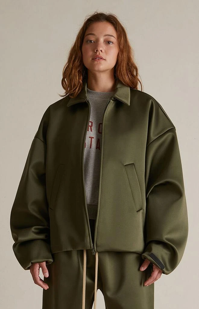 Essentials Women's Military Satin Bomber Jacket 2