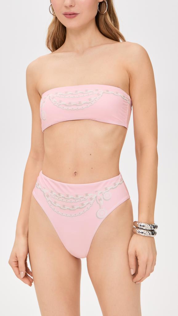 Shop Vita Versace Treasure Print Swim Bikini Top on Sale at