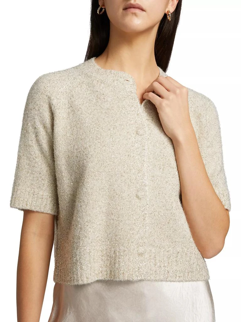 Design History Metallic Knit Short-Sleeve Cardigan 6