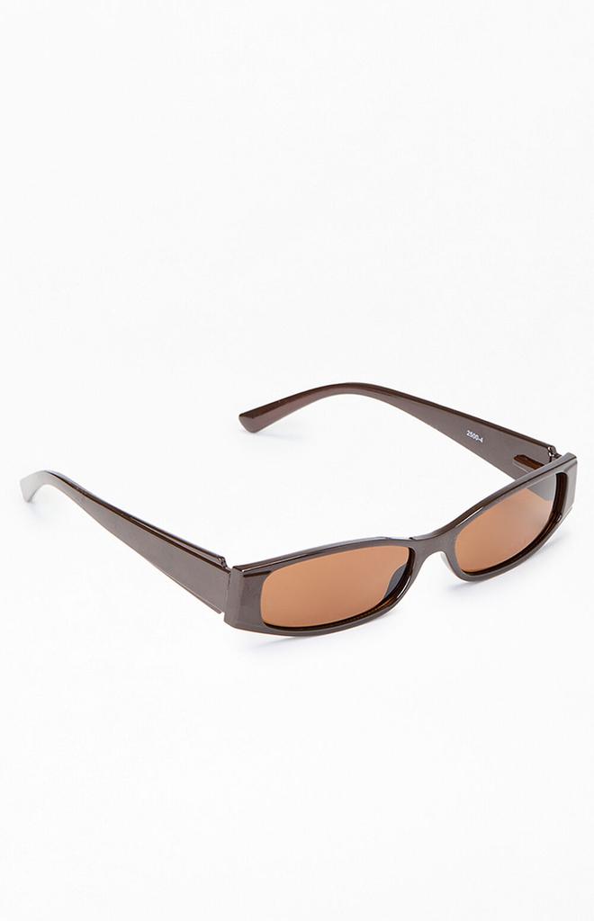 PacSun Brown Slim Plastic Square Sunglasses