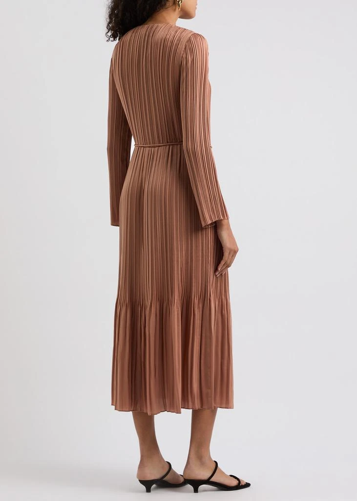 Vince Pleated satin midi dress 3