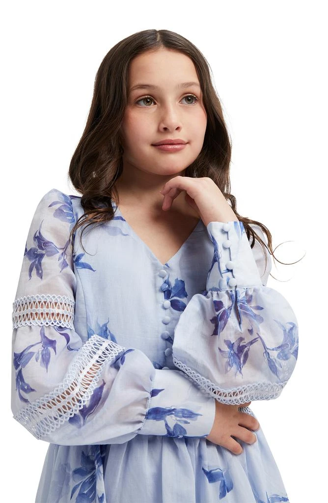 Bardot Kids' Venice Floral Long Sleeve Fit & Flare Dress 6