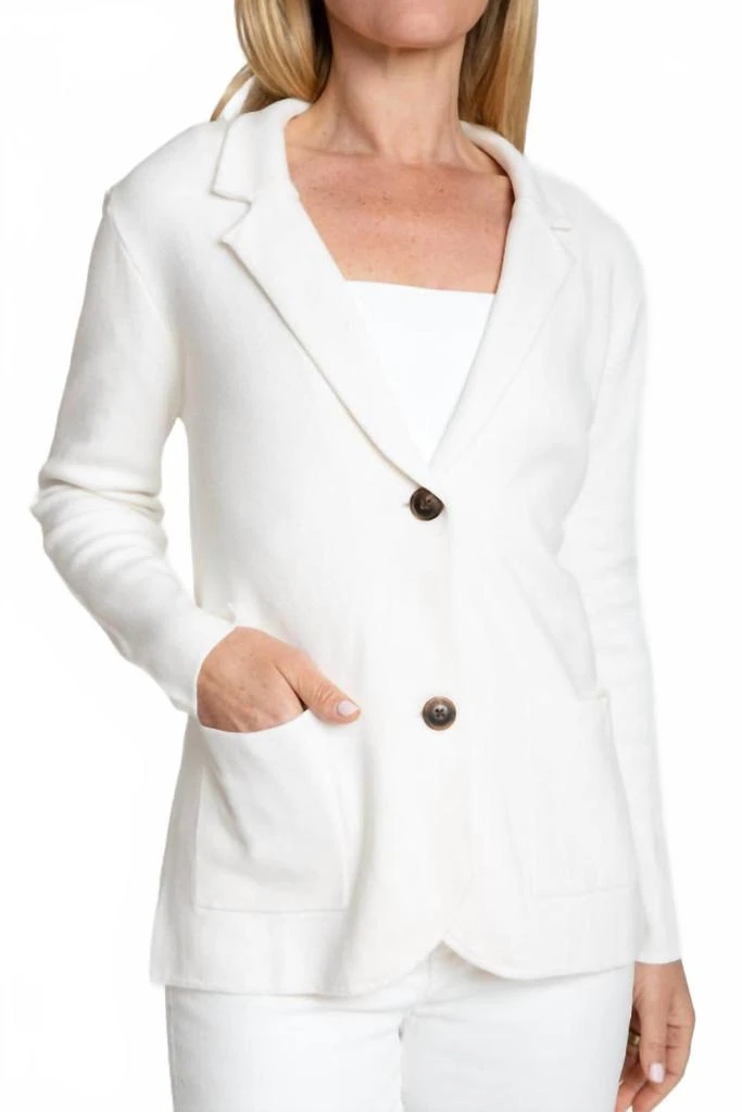 Burgess Sweaters Milly Single Breasted Blazer In Chalk