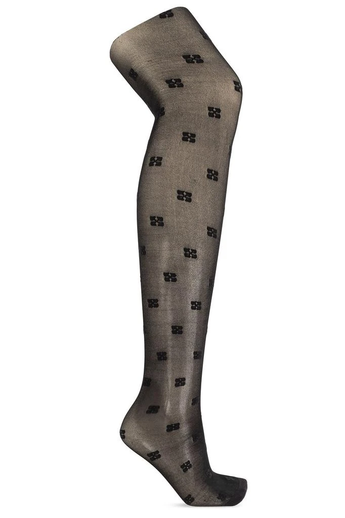 Ganni Ganni Butterfly Monogrammed Tights 1