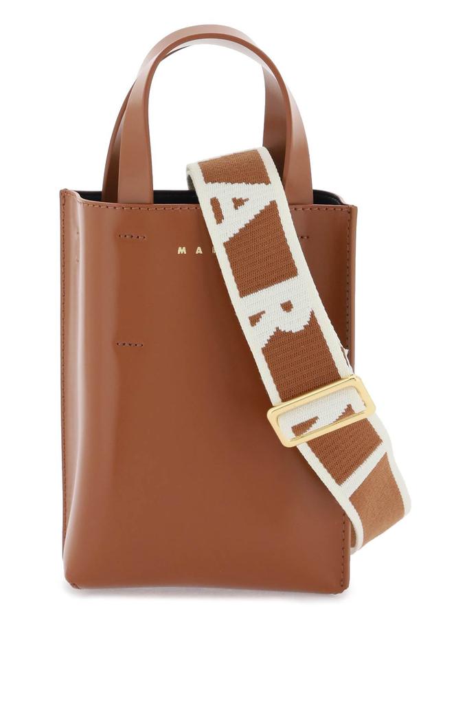 【MARNI】Museo Nano Top Handle Tote Bag MUSEO nano bag in black leather | Marni