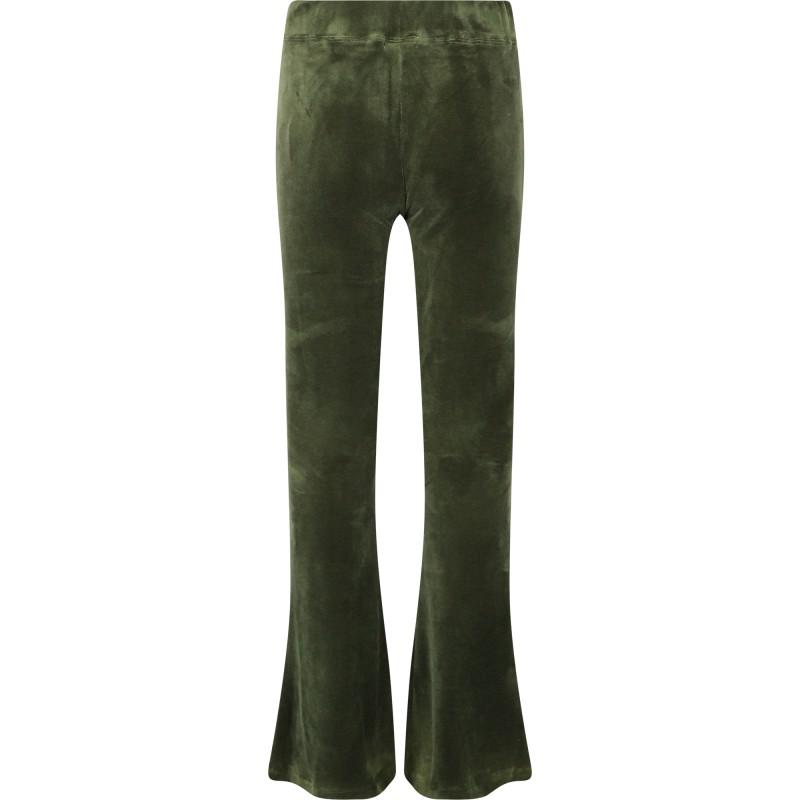 Designers Remix Girls Velour flared trousers in fir tree green