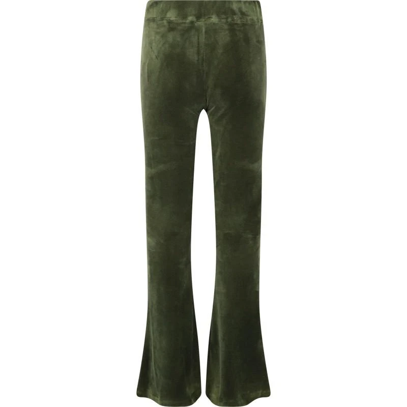 Designers Remix Girls Velour flared trousers in fir tree green 2