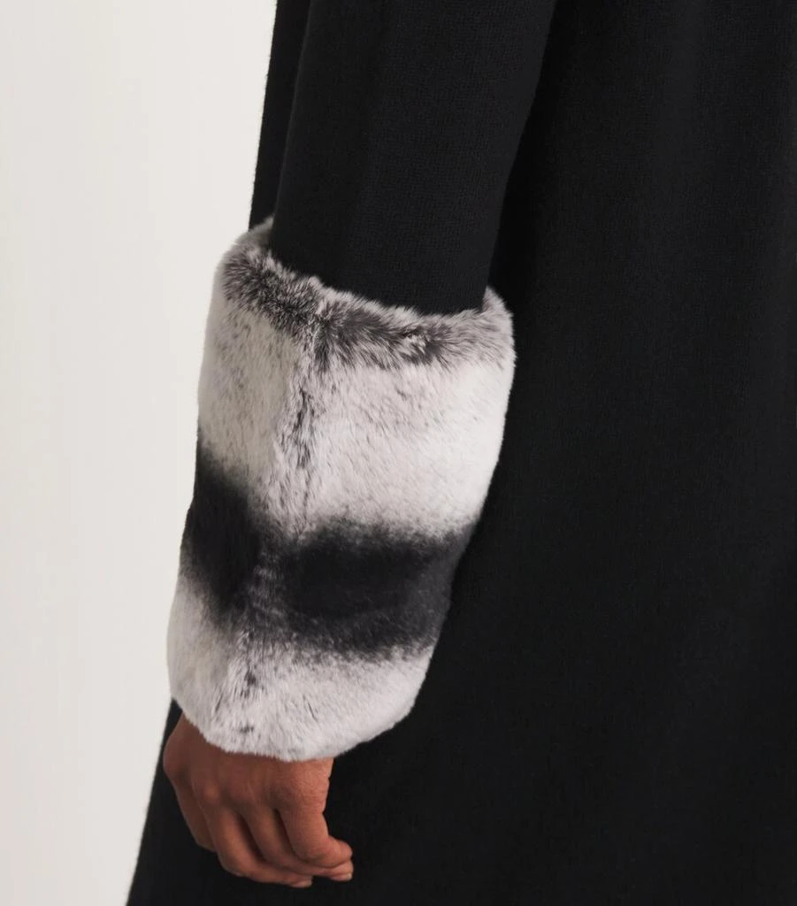 Izaak Azanei Merino Wool-Cashmere Fur Cuff Cardigan 6
