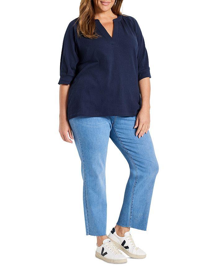 NIC+ZOE Plus Crinkle Knit Café Top
