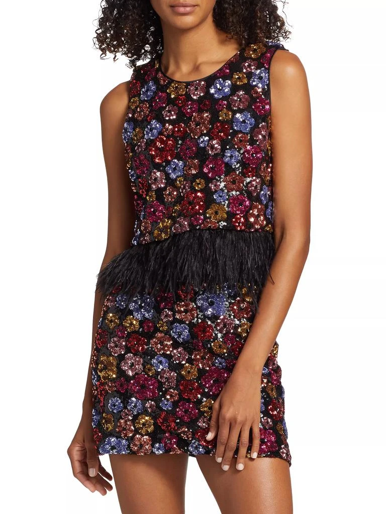 Le Superbe Murakami Sequined Floral Crop Top 3