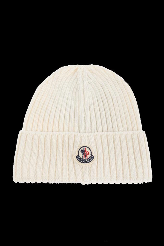 Moncler Moncler Enfant Logo Patch Knitted Beanie from Cettire