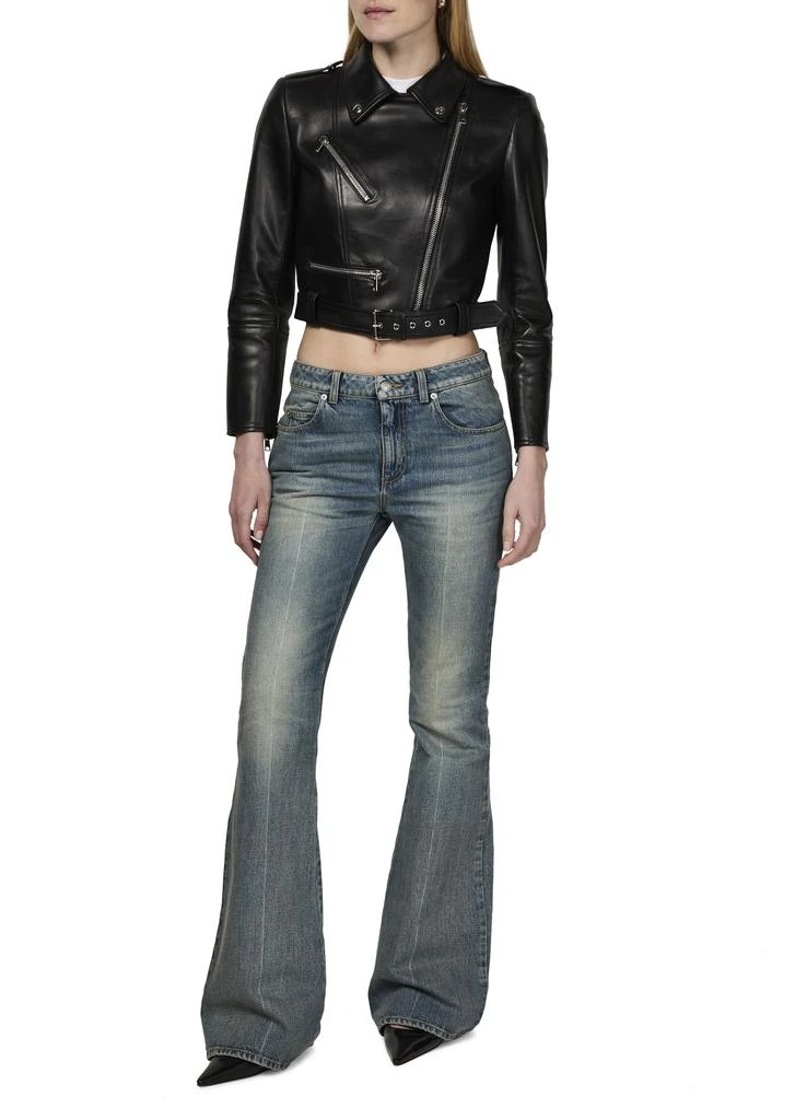 Alexander McQueen Cropped biker leather jacket 6