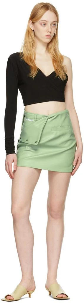 Aleksandre Akhalkatsishvili Green Faux-Leather Mini Skirt 4