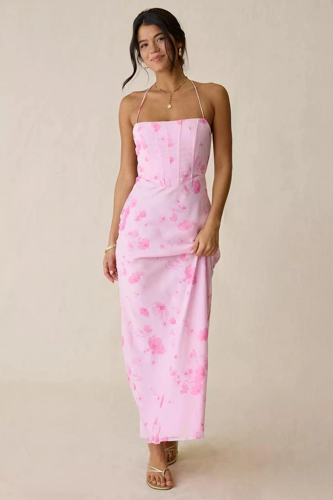 corset tie back dress Bow Tie Back Jacquard Corset Cami Dress – Parthea Fashion main image 0