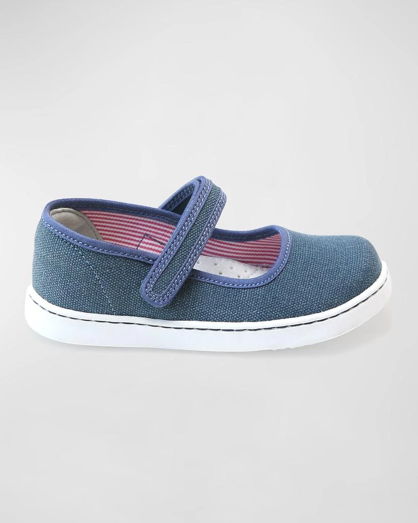 L'Amour Shoes Girl's Jenna Canvas Mary Jane, Baby/Toddler/Kids 2