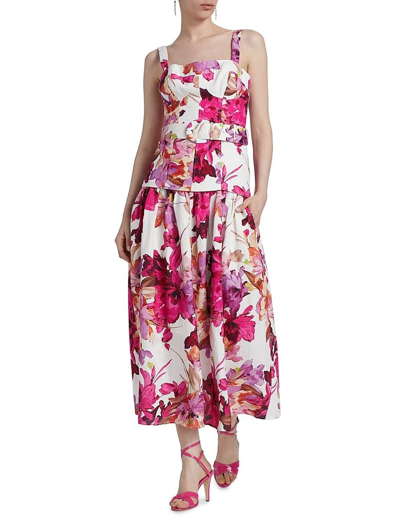 Nicholas the Label Women's Lidia Floral Drop Waist Midi-Dress - Ria Floral Ivory - Size 4 Nicholas the Label Women's Lidia Floral Drop Waist Midi-Dress - Ria Floral Ivory - Size 4