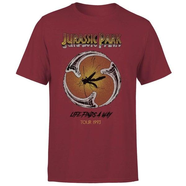 Jurassic Park Jurassic Park Life Finds A Way Tour Unisex T-Shirt - Burgundy