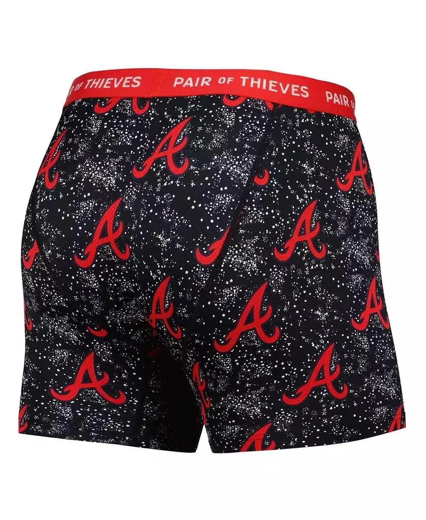 Pair Of Thieves Men's Gray, Black Atlanta Braves Super Fit 2-Pack Boxer Briefs Set 3