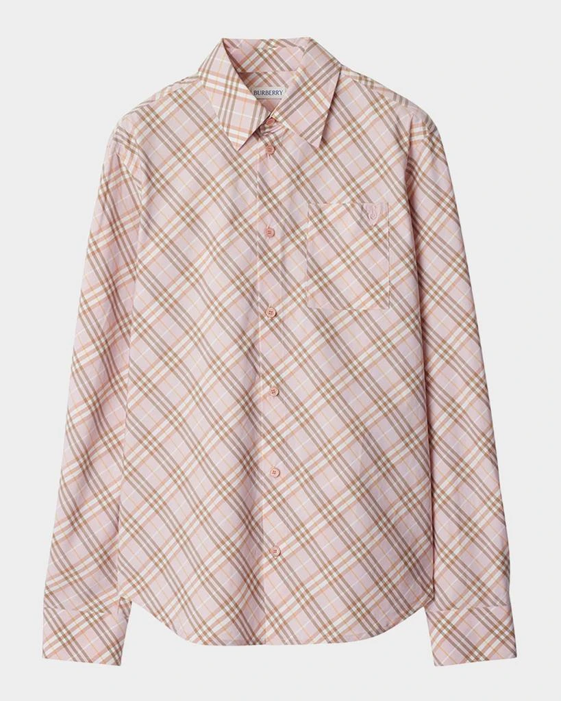 Burberry Check Cotton Button-Down Shirt 1