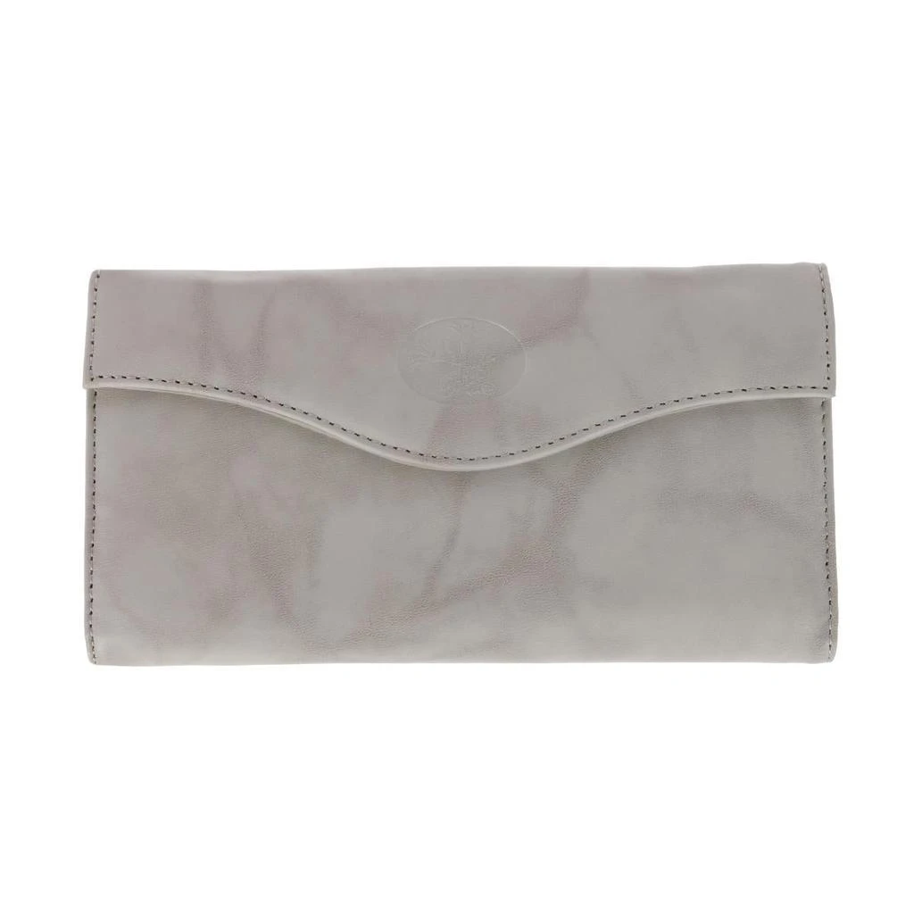 Buxton Women's Leather Long Bifold Organizer Wallet with Floral Emboss 8