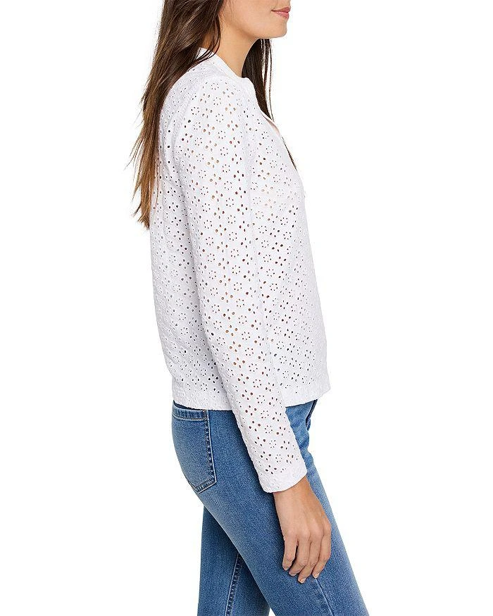 NIC+ZOE Knit Eyelet Split Neck Top 4