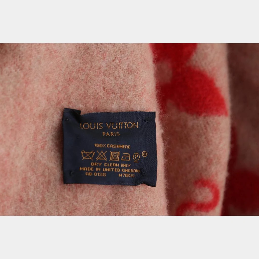 Louis Vuitton Louis Vuitton Red/Brown Monogram Cashmere Scarf 3