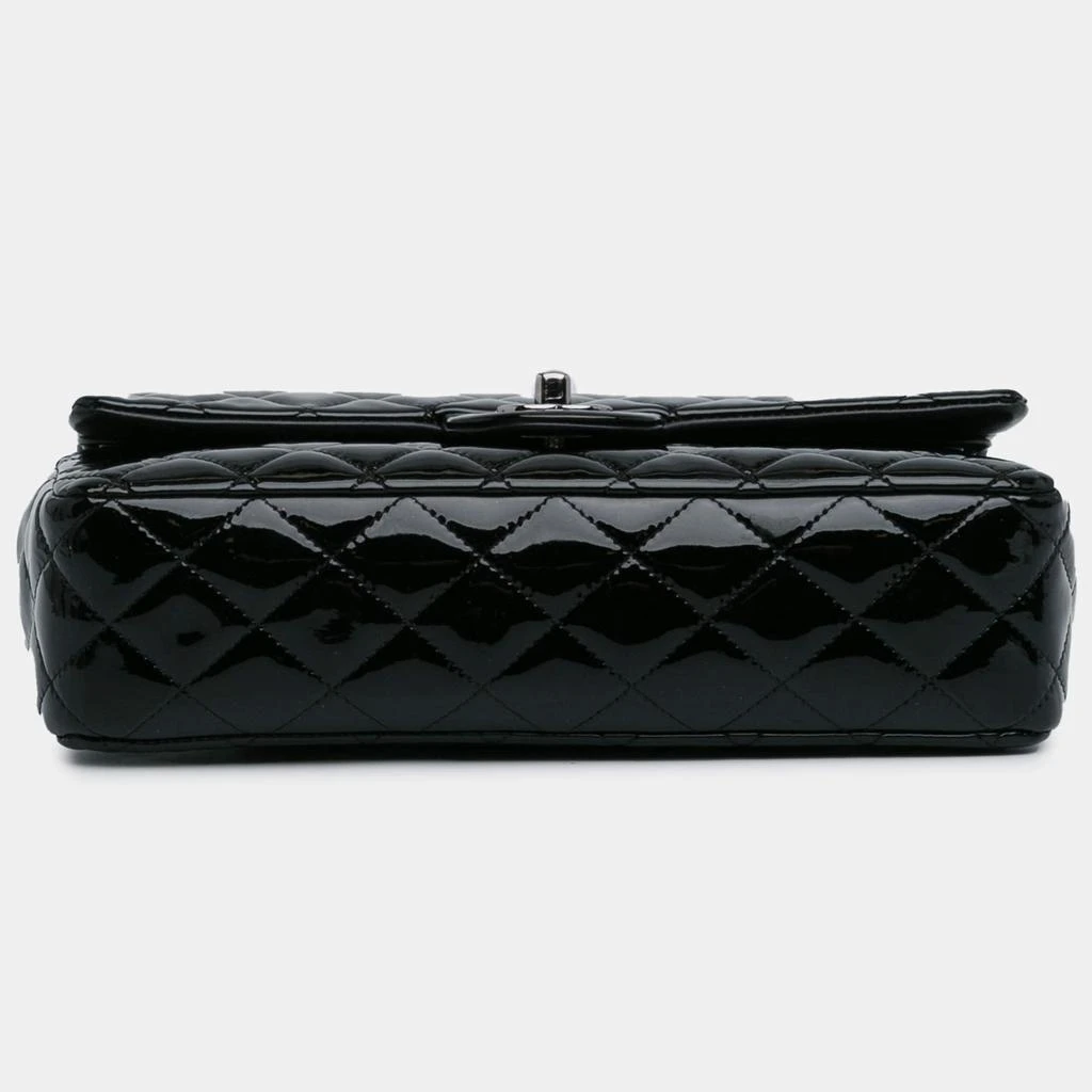 Chanel Chanel Black Patent Leather Classic Double Medium Flap Bag 4