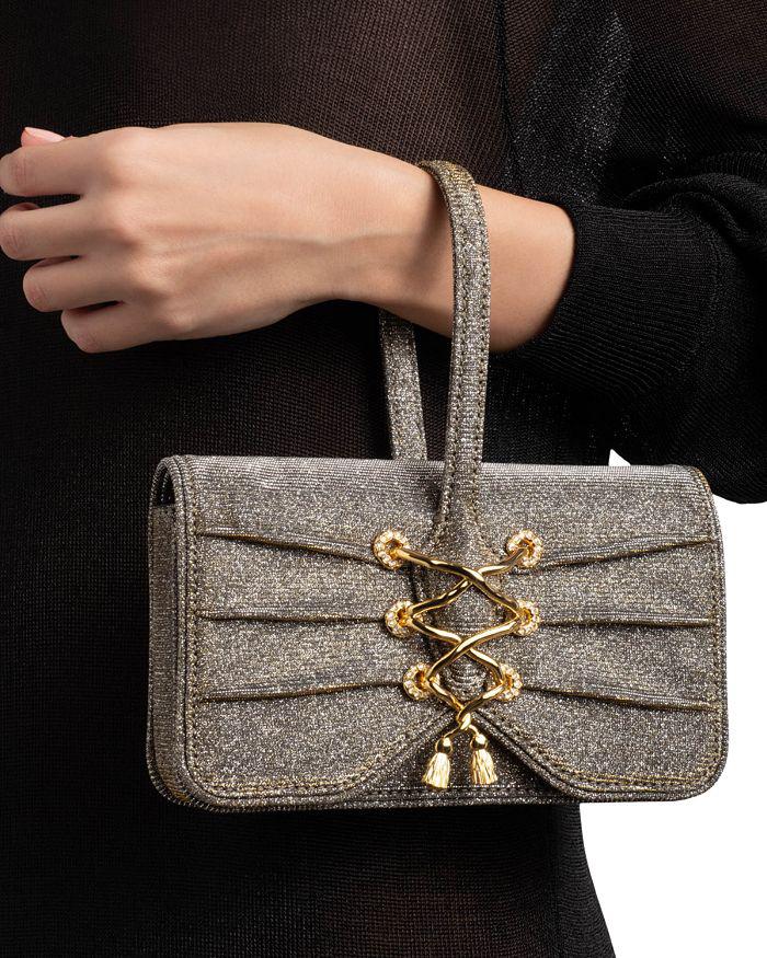 Alexis Bittar Lace Up Glitter Wristlet