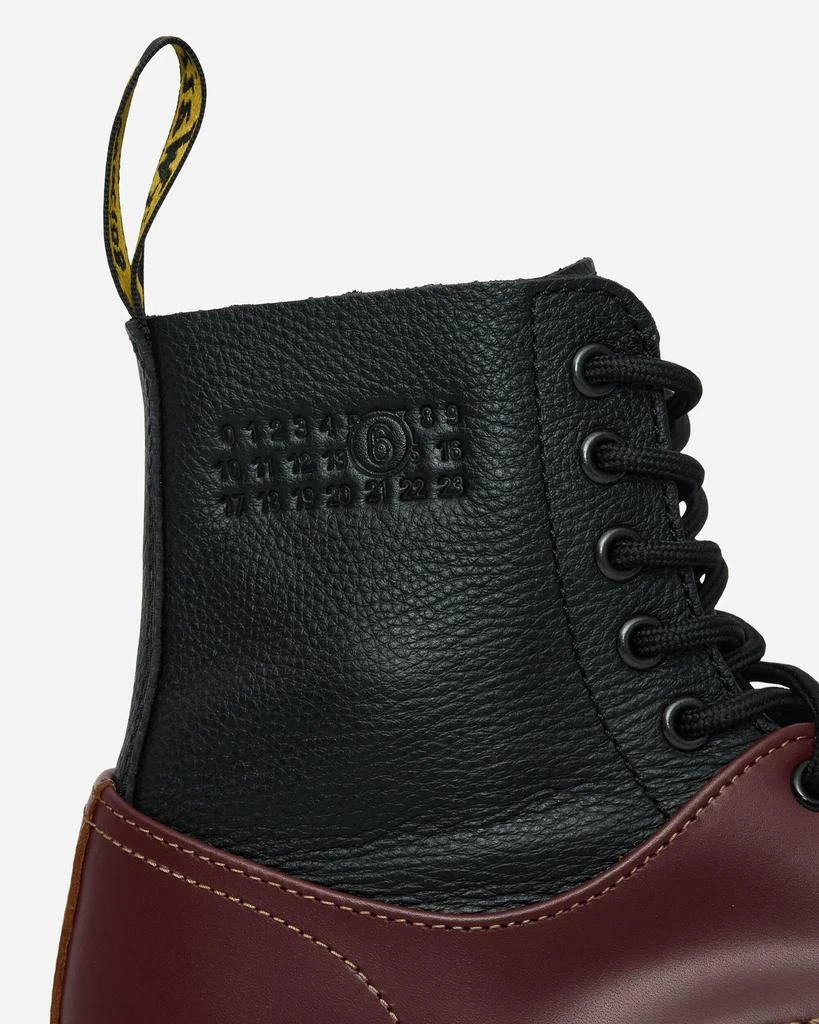 MM6 Women's Dr. Martens 1460 Twisted and Reimagined Steel Toe Boots Black / Oxblood 8