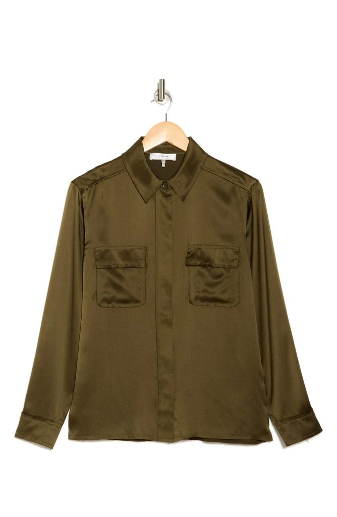FRAME Raw Edge Double Pocket Silk Shirt 3