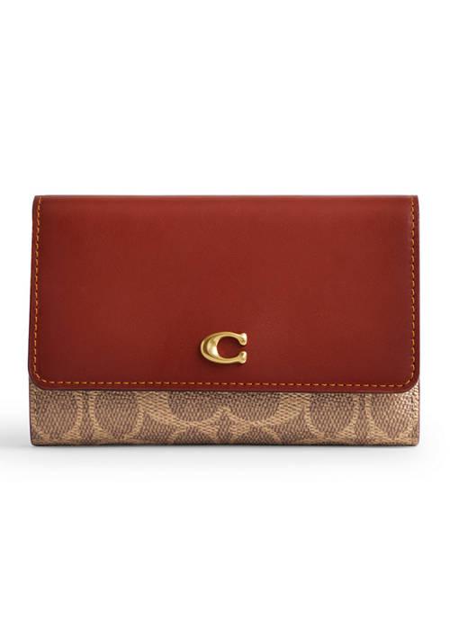 Coach Mila Small Flap Wallet in Signature Canvas - Wallets