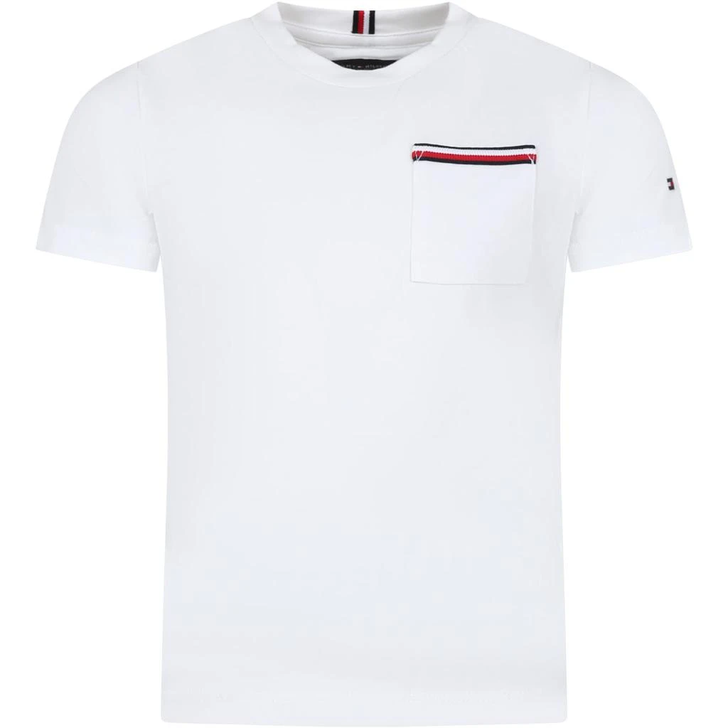 Tommy Hilfiger White T-shirt For Boy With Logo 1