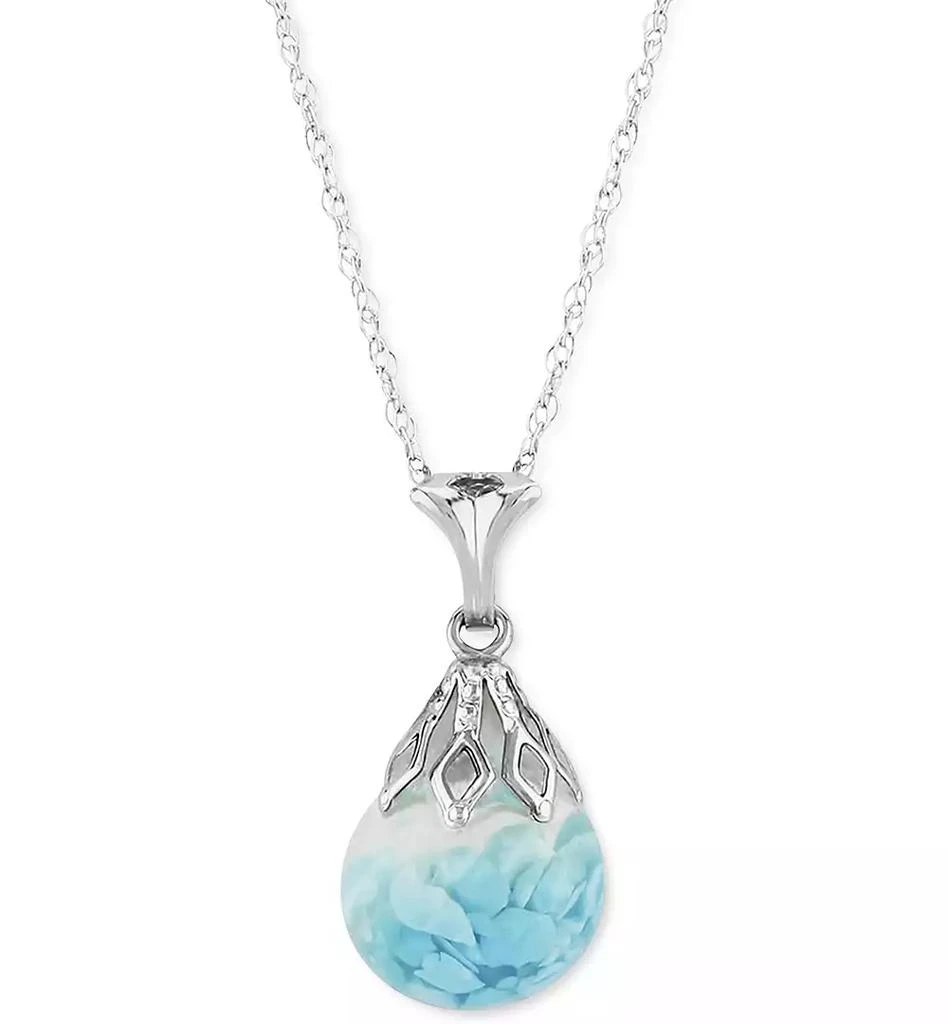 Macy's Turquoise Flake Bulb 18" Pendant Necklace in Sterling Silver 1