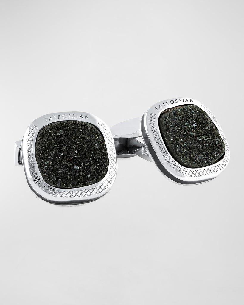 Tateossian Men's Drusy Quartz Cushion Cufflinks