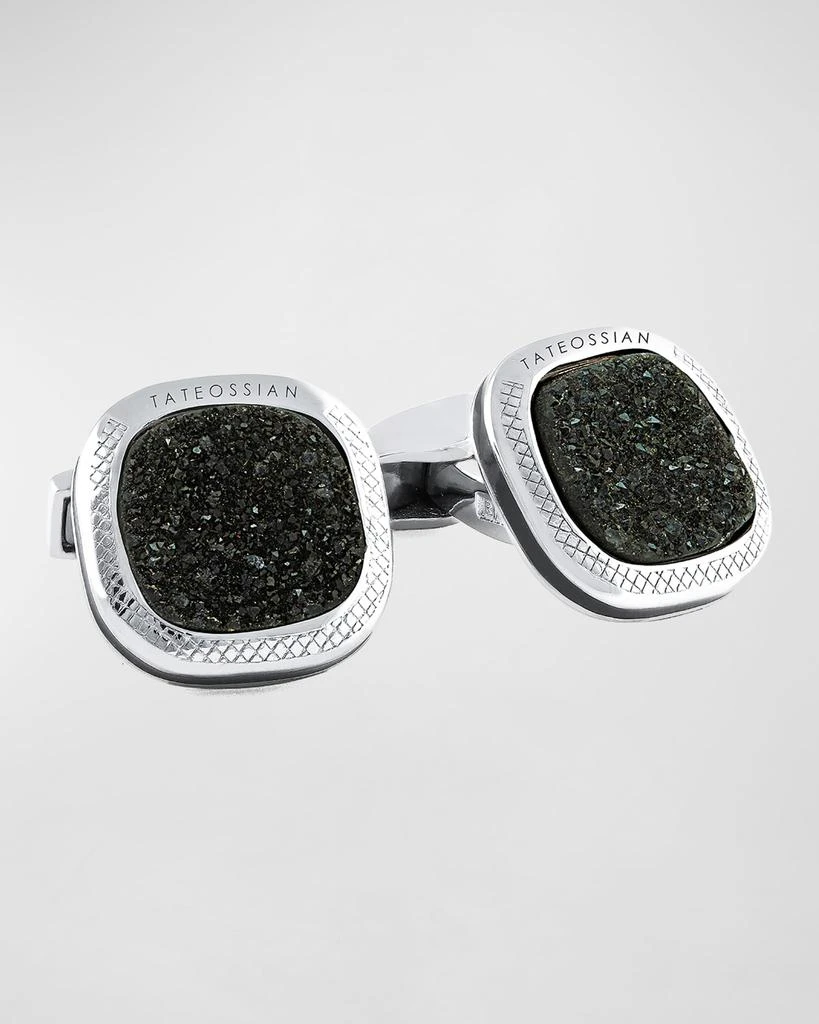 Tateossian Men's Drusy Quartz Cushion Cufflinks 1