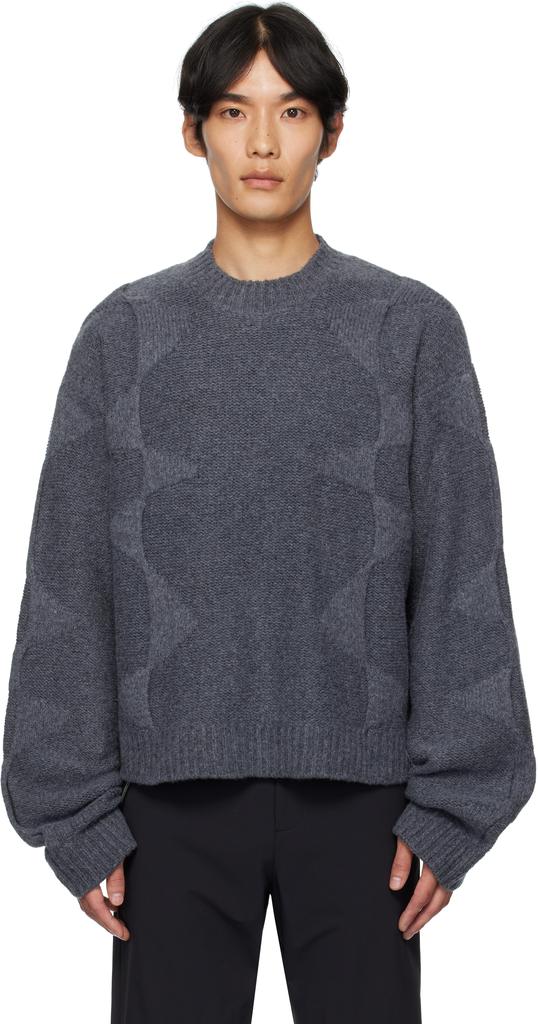Gray Cropped Spiral Knit Sweater – On Sale Now with Up to 65% Off