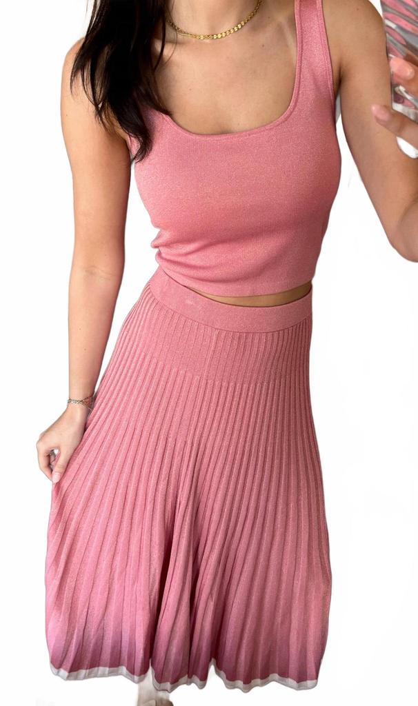 Karina Grimaldi Primerose Knit Skirt Set In Blossom